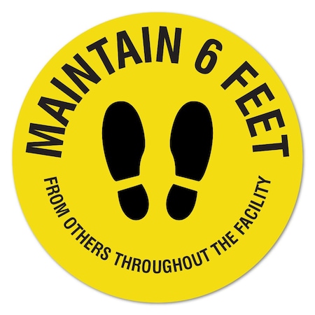 Signmission Maintain 6 Feet Non-Slip Floor Graphic, 7in Vinyl Decal, 7" x 7", FD-C-7-99988 FD-C-7-99988